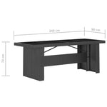 9 Piece Garden Dining Set with Cushions Black Poly Rattan 3095258