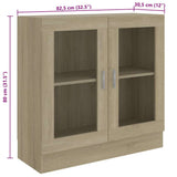 Vitrine Cabinet Sonoma Oak 82.5x30.5x80 cm Engineered Wood 802744