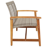 Garden Bench Grey 112 cm Poly Rattan and Acacia Wood 367599