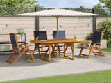 5 Piece Garden Dining Set Solid Wood Acacia and Textilene 3279308