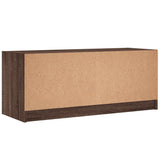 TV Cabinet with Glass Doors Brown Oak 102x37x42 cm 836377