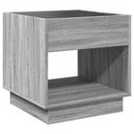 ZNTS Bedside Table with Infinity LED Grey Sonoma 50x50x50 cm 3284089