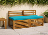 2-Piece Bench Cushions SOEST 100% Polyester Turquoise 950179