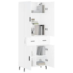 Highboard White 69.5x34x180 cm Engineered Wood 3198161