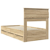 Bed Frame with Drawer Sonoma Oak 100 x 200 cm Engineer Wood 3409869