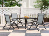 Five-Piece Steel Frame Patio Set - Grey/Black T3398P315962