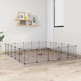 20-Panel Pet Cage with Door Black 35x35 cm Steel 3114025