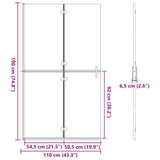 Walk-In Shower Wall Folding Black 110 x 6.5 x 190 cm 42017967