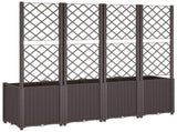 Garden Planter with Trellis Brown 160x40x140 cm PP 367875