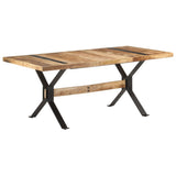 321610 Dining Table 180x90x76 cm Rough Mango Wood