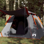 ZNTS Camping Tent Dome 4-Person Grey and Orange Quick Release 4004145