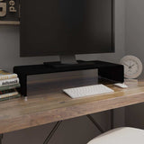 244136 TV Stand/Monitor Riser Glass Black 70x30x13 cm