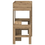 Loft Bed Frame with Desk with Storage Artisan Oak 75 x 190 cm 3410434