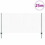 Fence with Posts Green 1.2 x 25 m Steel 3336013