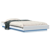 Bed Frame with LED White 80 x 200 cm Engineered Wood 3429581