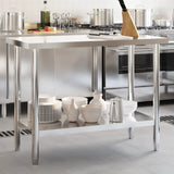 Kitchen Work Table 110x55x85 cm Stainless Steel 376455