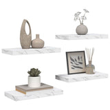 Wall Shelf 4 pcs White Marble 50 x 23.5 x 4 cm Engineered Wood 42019967