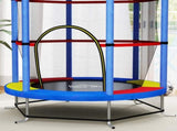 Kids Trampoline, with Enclosure Net, Steel Frame, for Ages 3-6 Years - MultiColoured T3398P348070