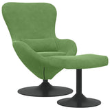 Egg Chair with Footstool Light Green 63 x 73 x 90 cm Velvet 42002747