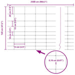 Field Fence Silver 25 x 1.2 m Galvanised steel 42005810