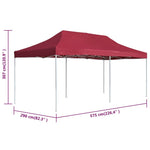 Professional Folding Party Tent Aluminium 6x3 m Wine Red 45504