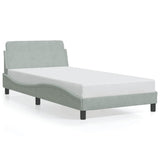 Bed Frame "Dover" Light Grey 100x190 cm Velvet 373267