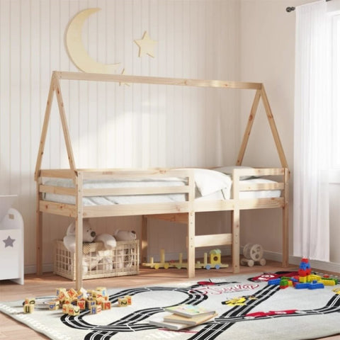 High Sleeper Bed without Mattress 80x200 cm Solid Wood Pine 3282095
