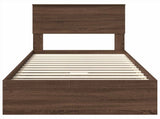 Storage Bed with Drawer Brown Oak 90 x 200 cm Engineered Wood 3408507