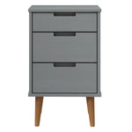 ZNTS Bedside Cabinet MOLDE Grey 40x35x65 cm Solid Wood Pine 350500