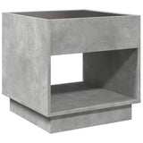 Coffee Table with Infinity LED Concrete Grey 50x50x50 cm 847654