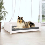 Dog Bed White 95.5x65.5x28 cm Solid Pine Wood 821458