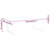 Coffee Table Dark Brown and Black 120x60x40 cm MDF and Iron 286103