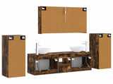 Bathroom Furniture Set 6 pcs Smoked Oak 3407155