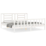 Bed Frame without Mattress White 200x200 cm Solid Wood Pine 3192902