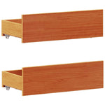 Bed Frame without Mattress with Headboard Wax Brown 135x190 cm Double Solid Wood Pine 3308782