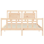 ZNTS Bed Frame without Mattress King Size Solid Wood Pine 3192171