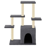 Cat Tree with Sisal Scratching Posts Dark Grey 97.5 cm 172051