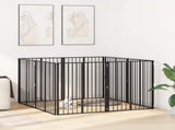 Dog Gate 8 pcs Black 80 x 100 cm Galvanised Steel 892004