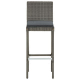 7 Piece Garden Bar Set Grey Solid Wood Acacia and Poly Rattan 3295301