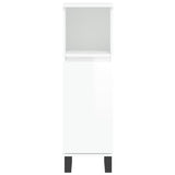 ZNTS 3 Piece Bathroom Cabinet Set High Gloss White Engineered Wood 3187799