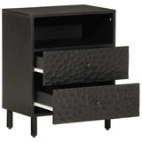 ZNTS Bedside Cabinet Black 50x33x60 cm Solid Wood Mango 356829