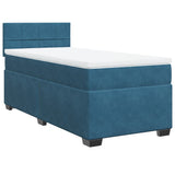 Box Spring Bed with Mattress Dark Blue 90x200 cm Velvet 3286226