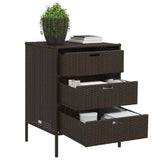Garden Storage Cabinet Brown 55x59x80 cm Poly Rattan 365552
