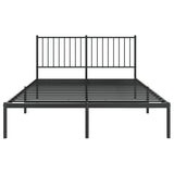 Metal Bed Frame without Mattress with Headboard Black 140x200cm 350865