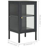 Sideboard Anthracite 38x35x70 cm Steel and Glass 336063