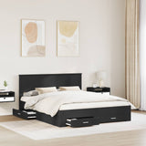 Bed Frame with Headboard Black 160 x 200 cm Engineered Wood 3410871