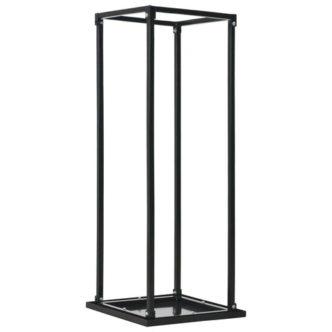 ZNTS Firewood Rack with Base Black 37x37x113 cm Steel 284702
