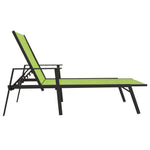 ZNTS Sun Lounger Steel and Textilene Fabric Green 317598