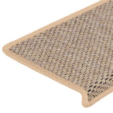 ZNTS Stair Mats Self-adhesive Sisal-Look 30 pcs 65x21x4 cm Light Beige 3365892