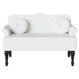 Chesterfield Bench White 120.5 x 65 x 75 cm Faux Leather 42019285